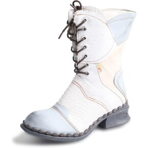 TMA EYES Croc-Embossed Leather Boots Women's Faux Fur Mid Calf Boots