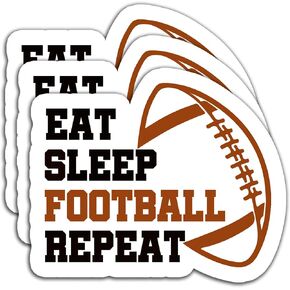 (3PCS) Football Sticker Football Sports Stickers Decals for Books,Laptops, Tumblers, Scrapbooks, Cups, Water Bottbles, Kindles, Phone Case, Waterproof Vinyl Decal for Football Player Team 3" x 2.7 "