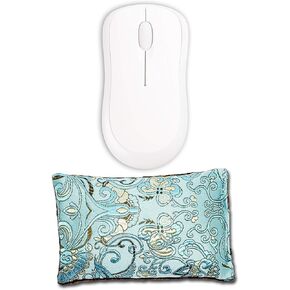Satin Brocade & Crushed Velvet Mouse Wrist Rest - Lavender Scent - Luxury Ergonomic Support with Flaxseed Fill - Handcrafted Comfort for Office Desk | Black Magic - TMPL-BM