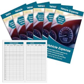 Motiskyy 6 Pcs Vehicle Mileage Log Book for Car Afr10w Auto Mileage Expense Record Notebook Mileage Tracker Vehicle Expense Journal Business Bookkeeping for Driving, 6.3 x 3.3 Inch 32 Pages Each