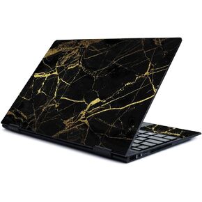 MightySkins Skin for HP Envy X360 13" (2019) - Black Gold Marble | Protective, Durable, and Unique Vinyl Decal Wrap Cover | Easy to Apply, Remove, and Change Styles | Made in The USA