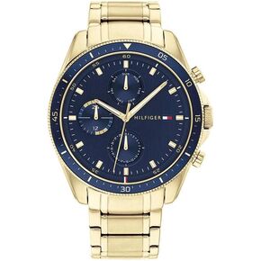 Tommy Hilfiger Men's Qtz Multifunction Stainless Steel and Bracelet Casual Watch, Color: Gold (Model: 1791834)