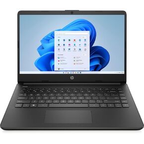 HP 14-dq0706tg كمبيوتر محمول بشاشة لمس 14 بوصة HD Intel Celeron N4120 4GB DDR4 RAM 64GB eMMC UHD Graphics 600 Windows 11 Home S HD كاميرا مزدوجة مكبر صوت قارئ SD HDMI USB C شحن سريع، أسود نفاث (متجدد) in Kuwait