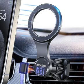 for Magsafe Car Mount, Magnetic Cable Clip Compatible with Magsafe Car Vent Mount, 360° Adjustable Strong Magnet Air Vent Phone Holder Fit for iPhone 15 Pro Plus Max 14 13 12 Mini
