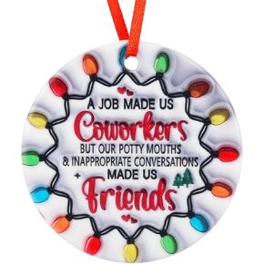 Christmas Ornaments Gifts Funny Christmas Ornaments for Women Men Never Underestimate The Difference You Made Ornament Thank You Gifts Cute Acrylic Hanging Personalized Heart Ornament Birthday Gifts