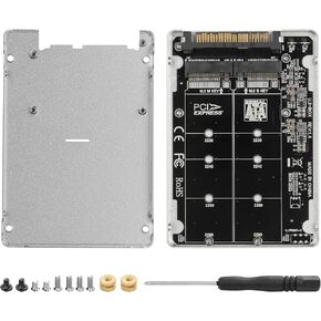GINTOOYUN 2 in 1 Combo M.2 NVME/NGFF to U.2(SFF-8639) Adapter Card M.2 PCI-E NVME (M Key)/M.2 SATA NGFF (B Key) to U.2(SFF-8639) Solid State Drive Box (NGFF Slot Cannot Be Used Alone)
