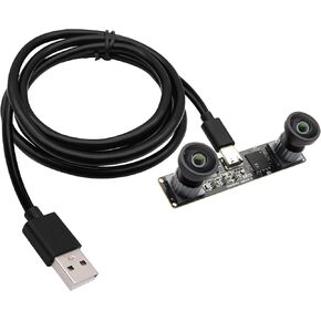 SVPRO 1200P 60fps Global Shutter USB Camera with Dual M12 Lens 3D Stereo Wide Angle Industrial Camera Computer Vision Face Recognition Camera for Windows,Linux,Android,MacOS,Raspberry Pi