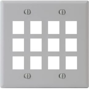 ICC Classic Faceplate with 8 Ports for EZ®/HD Style in Double Gang, White, Single