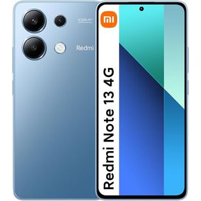 Xiaomi Redmi Note 13 4G LTE (128GB + 6GB) 6.67" 108MP Triple (Tmobile Mint Tello & Global) Global Bands Unlocked + (Fast Car Dual Charger Bundle) (Ice Blue)