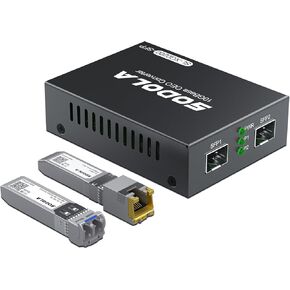 10G SFP+ Media Converter (Kit) with 10GBase-T Fiber Transceiver Reach 30 Meters and 10GBase-LR Fiber Module (10 km, SMF, 1310 nm)