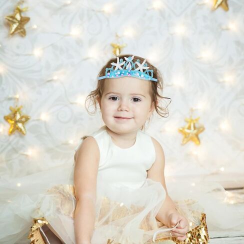 Blue Baby Elastic Headband with Pearl Seashell Starfish Headbands with Veil Fishtails Soft Headwrap Newborn Hair Band Children Hair Accessories in Saudi Arabia