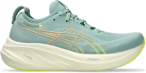 حذاء الجري Gel-Nimbus 26 للسيدات من ASICS، مقاس 10، سيلادون فاتح/أصفر آمن in Saudi Arabia