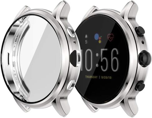 حافظة متوافقة مع ساعة Fossil Gen 5 Carlyle/Carlyle HR، حافظة ناعمة مطلية بمادة TPU، غطاء مقاوم للصدمات، غطاء ممتص للصدمات من جميع النواحي لساعة Gen 5 Carlyle (أسود) in Kuwait