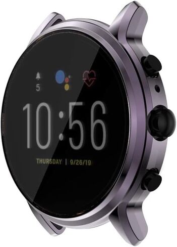 حافظة متوافقة مع ساعة Fossil Gen 5 Carlyle/Carlyle HR، حافظة ناعمة مطلية بمادة TPU، غطاء مقاوم للصدمات، غطاء ممتص للصدمات من جميع النواحي لساعة Gen 5 Carlyle (أسود) in Kuwait