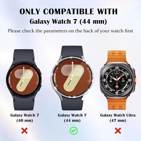 حافظة متوافقة مع واقي شاشة Samsung Galaxy Watch 7 مقاس 44 مم، حافظة صلبة من البولي كربونات مع طبقة رقيقة حساسة عالية الدقة للرجال والنساء Galaxy Watch 7 مقاس 44 مم - ذهبي وردي in Kuwait