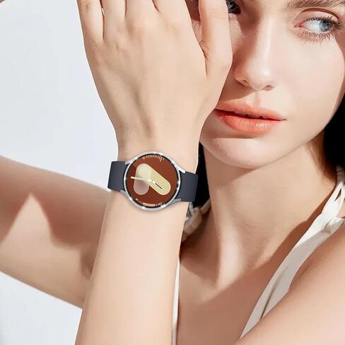 حافظة متوافقة مع واقي شاشة Samsung Galaxy Watch 7 مقاس 44 مم، حافظة صلبة من البولي كربونات مع طبقة رقيقة حساسة عالية الدقة للرجال والنساء Galaxy Watch 7 مقاس 44 مم - ذهبي وردي in Kuwait