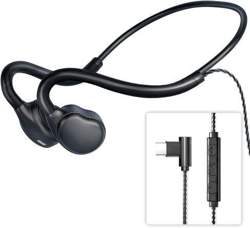 سماعات أذن مفتوحة سماعات رأس سلكية مع ميكروفون أو USB أو 3.5 ملم توصيل هوائي سماعة رأس سلكية مع صوت ممتاز 0.88 أونصة سماعة USB خفيفة للغاية لتقليل الضوضاء مثالية للكمبيوتر المحمول - أسود in Kuwait