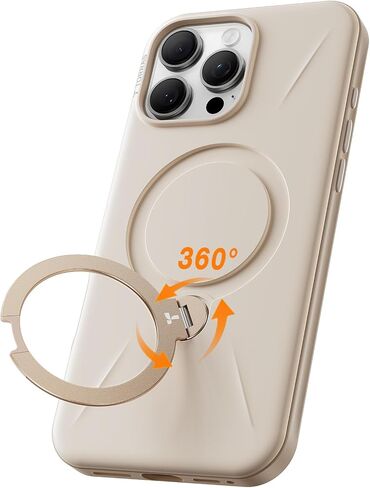 TORRAS 360° Spin Mag Stand for iPhone 16 Pro Max Case, Fit for Magsafe, Mil-STD Protective Hard PC Scratch-Resistant Ostand Case for iPhone 16 Pro Max Phone Case Desert Titanium, Dune Beige, 6.9 inch in Saudi Arabia
