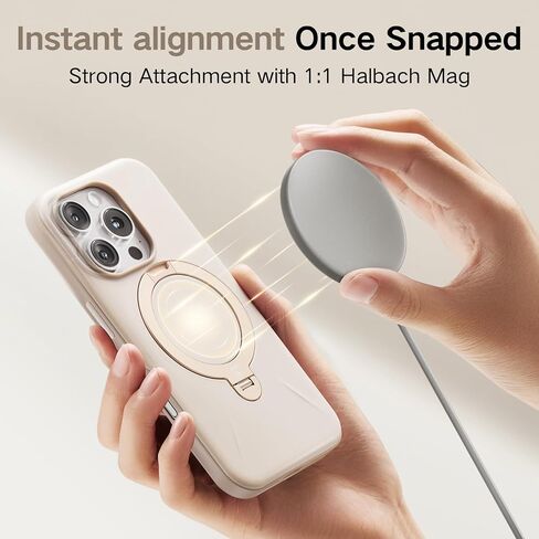TORRAS 360° Spin Mag Stand for iPhone 16 Pro Max Case, Fit for Magsafe, Mil-STD Protective Hard PC Scratch-Resistant Ostand Case for iPhone 16 Pro Max Phone Case Desert Titanium, Dune Beige, 6.9 inch in Saudi Arabia