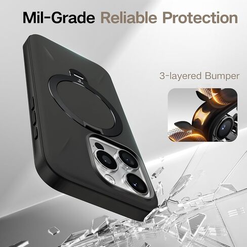 TORRAS 360° Spin Mag Stand for iPhone 16 Pro Max Case, Fit for Magsafe, Mil-STD Protective Hard PC Scratch-Resistant Ostand Case for iPhone 16 Pro Max Phone Case Desert Titanium, Dune Beige, 6.9 inch in Saudi Arabia