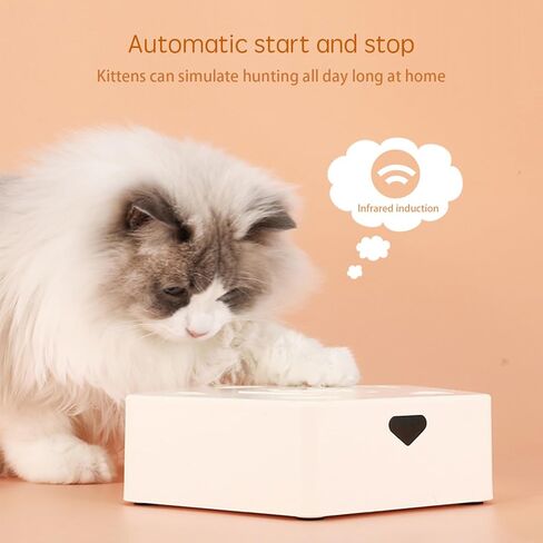 LALAAI Indoor Interactive Cat Toy, Intelligent Sensing Trigger, Feather Toy That Cannot Be Caught, Suitable for Cats to Exercise and Relieve Boredom, Six Feather Replacement, Rechargeable in Saudi Arabia