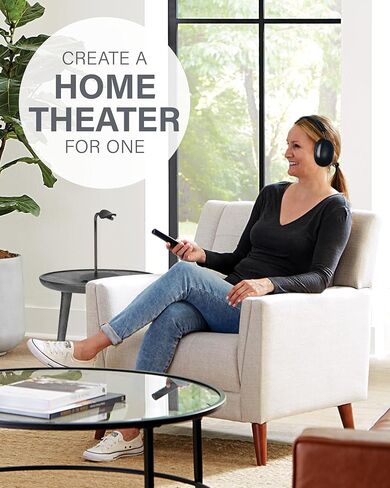 حامل سماعات Sanus Sonos Ace - حامل ممتاز مع حامل سيليكون يمنع التجعيد وإدارة الكابلات المدمجة مع مشبك مغناطيسي للشحن السريع - إعداد بدون أدوات - حامل سماعات رأس Sonos أسود in Kuwait