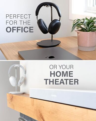 حامل سماعات Sanus Sonos Ace - حامل ممتاز مع حامل سيليكون يمنع التجعيد وإدارة الكابلات المدمجة مع مشبك مغناطيسي للشحن السريع - إعداد بدون أدوات - حامل سماعات رأس Sonos أسود in Kuwait