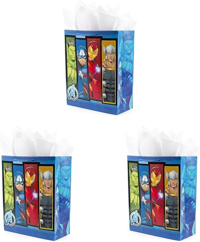 Hallmark Avengers Wrapping Paper with Cut Lines on the Reverse (3-Pack: 60 sq. ft. ttl) with Captain America, Iron Man, Black Widow, Thor and Hulk for Birthdays, Christmas, Father's Day and More in Saudi Arabia