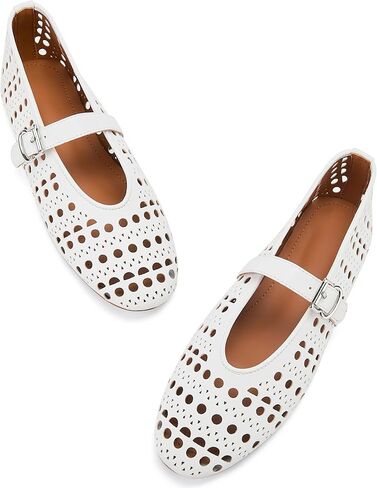 Hollow Ballet Flats Shoes for Women Breathable Hole Sandals Ballerina Shoes Comfortable Round Toe Casual Dress Mary Jane Flats in Saudi Arabia