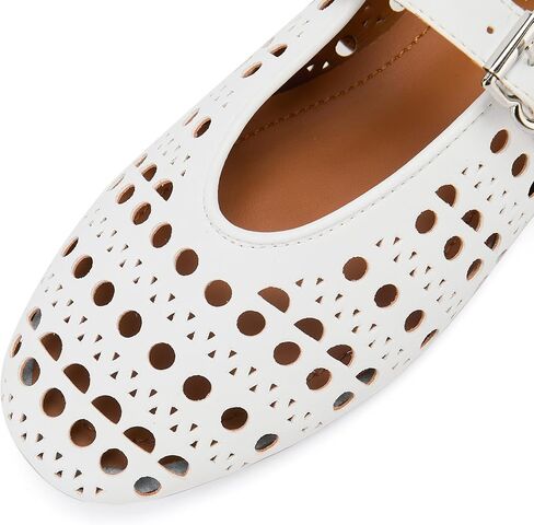 Hollow Ballet Flats Shoes for Women Breathable Hole Sandals Ballerina Shoes Comfortable Round Toe Casual Dress Mary Jane Flats in Saudi Arabia