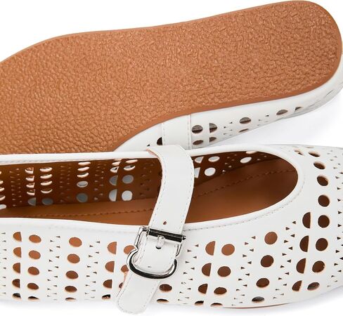 Hollow Ballet Flats Shoes for Women Breathable Hole Sandals Ballerina Shoes Comfortable Round Toe Casual Dress Mary Jane Flats in Saudi Arabia