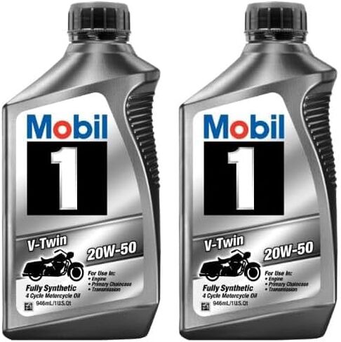 Mobil 1 96936 20W-50 V-Twin Synthetic Motocycle Motor Oil - 1 Quart (Pack of 6) in Saudi Arabia