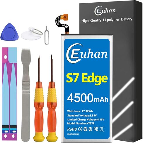 بطارية Galaxy S7 Edge، [محدثة] بطارية بديلة Euhan 4500mAh Li-Polymer EB-BG935ABE لهاتف Samsung Galaxy S7 Edge SM-G935 G935V، G935T،G935A،G935P مع مجموعة أدوات إصلاح [خدمة لمدة 24 شهرًا] in Saudi Arabia