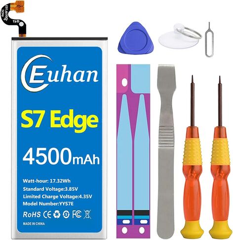 بطارية Galaxy S7 Edge، [محدثة] بطارية بديلة Euhan 4500mAh Li-Polymer EB-BG935ABE لهاتف Samsung Galaxy S7 Edge SM-G935 G935V، G935T،G935A،G935P مع مجموعة أدوات إصلاح [خدمة لمدة 24 شهرًا] in Saudi Arabia