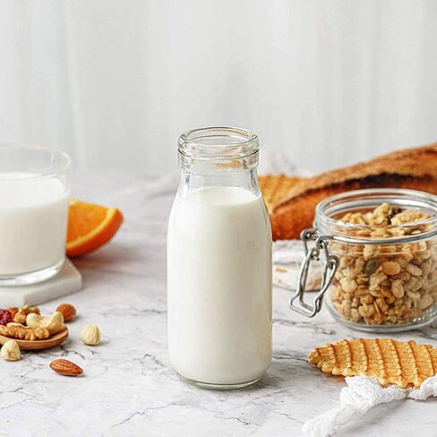 زجاجات زجاجية سعة 12 أونصة، زجاجات حليب زجاجية شفافة مع أغطية معدنية ذهبية محكمة الغلق، حاوية شفافة لمخفوق الإفطار العتيق، زجاجات شرب عتيقة مع ملصقات سبورة بيضاء وقلم للحفلات، والأطفال، مجموعة من 20 قطعة in Kuwait