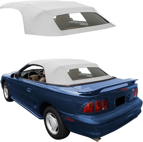 Sierra Auto Tops استبدال الجزء العلوي الناعم القابل للتحويل مع نافذة زجاجية ساخنة، يناسب موديلات Ford Mustang 1994-2004، فينيل قماش شراعي عالي الجودة، أسود in Kuwait