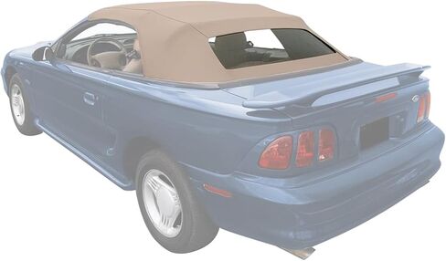 Sierra Auto Tops استبدال الجزء العلوي الناعم القابل للتحويل مع نافذة زجاجية ساخنة، يناسب موديلات Ford Mustang 1994-2004، فينيل قماش شراعي عالي الجودة، أسود in Kuwait