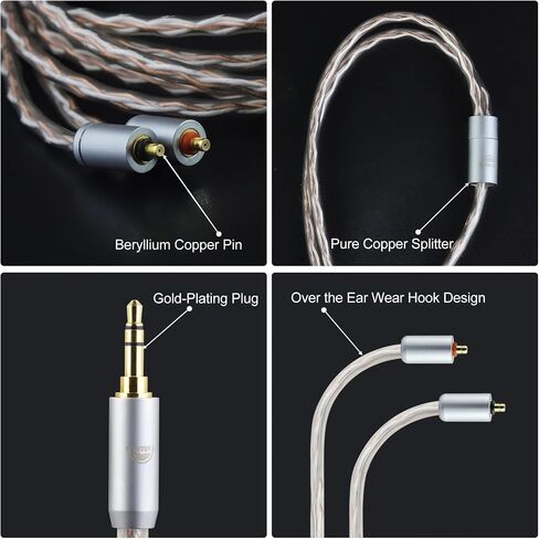 okcsc كابل بديل IPX T2 إلى Type-C كابل سماعات أذن 4 أساسي لسماعات ETYMOTIC لسلسلة ETYMOTIC EVO UE Premier WESTONE PRO X (X10 X20 X30 X40 X50) لـ MACH80/70/60/50/40/30/20 Type-C/ 3.94 قدم in Saudi Arabia