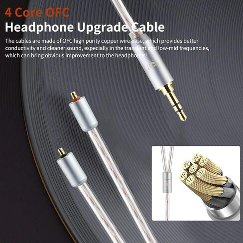okcsc كابل بديل IPX T2 إلى Type-C كابل سماعات أذن 4 أساسي لسماعات ETYMOTIC لسلسلة ETYMOTIC EVO UE Premier WESTONE PRO X (X10 X20 X30 X40 X50) لـ MACH80/70/60/50/40/30/20 Type-C/ 3.94 قدم in Saudi Arabia