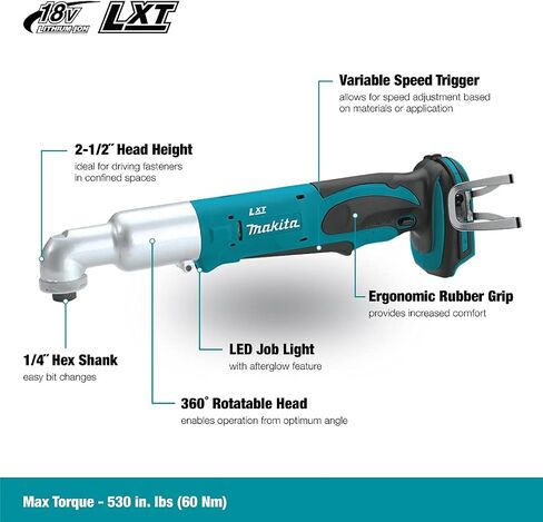 Makita DTL061Z 18V Li-Ion LXT Angle Impact Driver - Batteries and Charger Not Included in Saudi Arabia