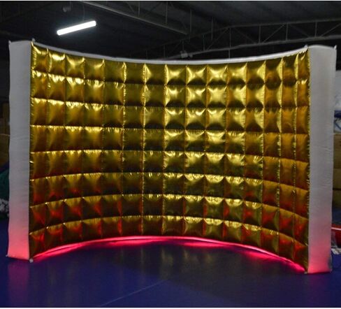 SAYOK Inflatable Photo Booth Wall(Internal Gold, 119''x59''x91'') Inflatable Photo Booth Backdrop, Photo Booth Enclosure Portable Photoshoot Background Gold Wall for Event Party Wedding Exhibition in Saudi Arabia