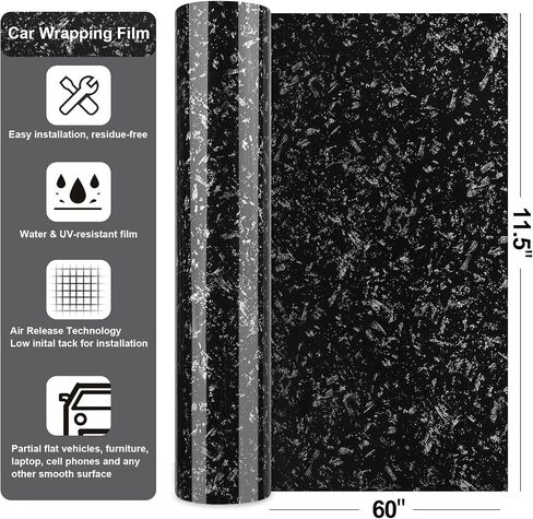 TECKWRAP 11.5"x60" Matte Dark Forged Carbon Vinyl Wrap Film, Easy Installation with Air Release Technology, Adding Style and Protection to Your Vehicle in Saudi Arabia