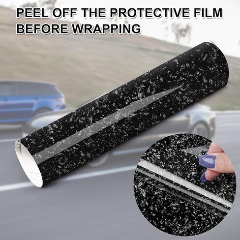 TECKWRAP 11.5"x60" Matte Dark Forged Carbon Vinyl Wrap Film, Easy Installation with Air Release Technology, Adding Style and Protection to Your Vehicle in Saudi Arabia