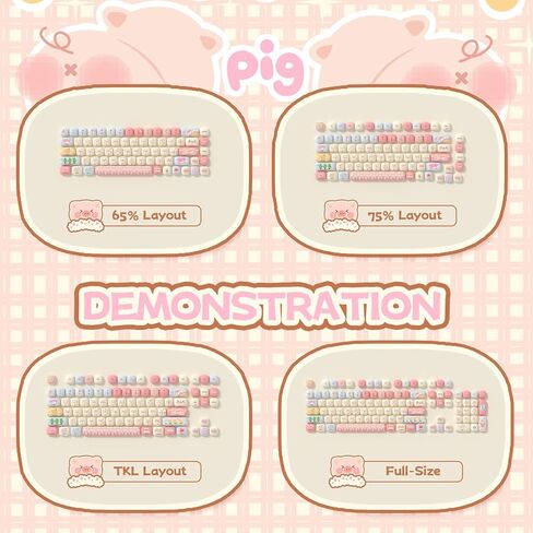 مجموعة Akko PBT Keycap، Piggy Party Keycaps MOG Profile 139-Key Keycaps للوحات المفاتيح الميكانيكية in Saudi Arabia