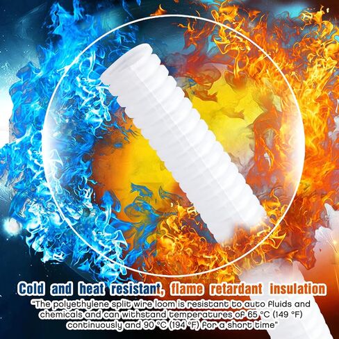 Sasylvia 1/4 بوصة × 150 قدم، 1/2 بوصة × 150 قدم، 3/8 بوصة × 150 قدم سلك منفصل تلوح في الأفق أنابيب سلكية كبيرة غطاء سلك كهربائي مرن أكمام كابلات منفصلة واقية (أبيض) in Saudi Arabia