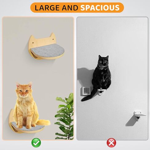 BUOGA - Large Cat Wall Shelves + 3 Cat Wall Steps, Cat Tree, Cat Corner Shelf, Cat Shelf, Cat Bed, Cat Scratcher, Cat Wall Furniture, Cat Wall Shelf, Cat Window Perch, Cat Hammock, Cat Scratching Post in Saudi Arabia