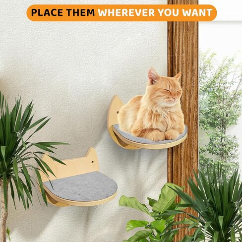 BUOGA - Large Cat Wall Shelves + 3 Cat Wall Steps, Cat Tree, Cat Corner Shelf, Cat Shelf, Cat Bed, Cat Scratcher, Cat Wall Furniture, Cat Wall Shelf, Cat Window Perch, Cat Hammock, Cat Scratching Post in Saudi Arabia