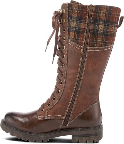 PATRIZIA Spring Step Chickeze Tall Boots for Women - Pull-On Ladies Boots with Lace-up, Zipper Closure - Womens Boots for Outdoor in Saudi Arabia