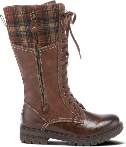PATRIZIA Spring Step Chickeze Tall Boots for Women - Pull-On Ladies Boots with Lace-up, Zipper Closure - Womens Boots for Outdoor in Saudi Arabia