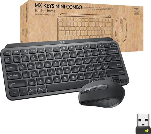 لوجيتك MX Keys Mini Combo للأعمال، مدمج، لوحة مفاتيح وماوس لاسلكي، تقنية Logi Bolt، بلوتوث، Windows/Mac/Chrome/Linux المعتمد - جرافيت (متجدد) in Saudi Arabia